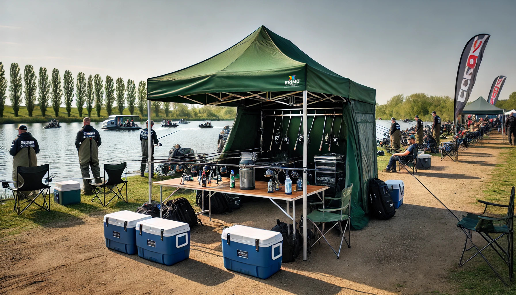 Tente pour un tournoi de pêche