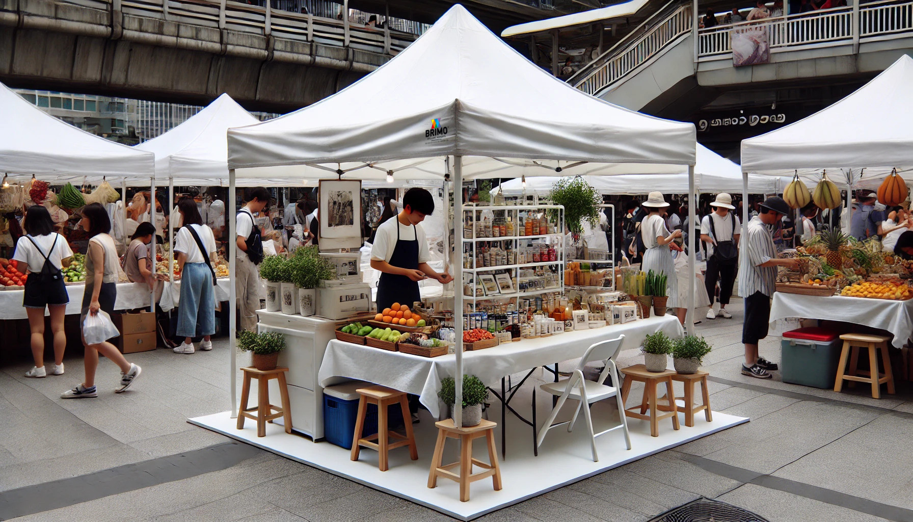 Tente pour vendre des fruits