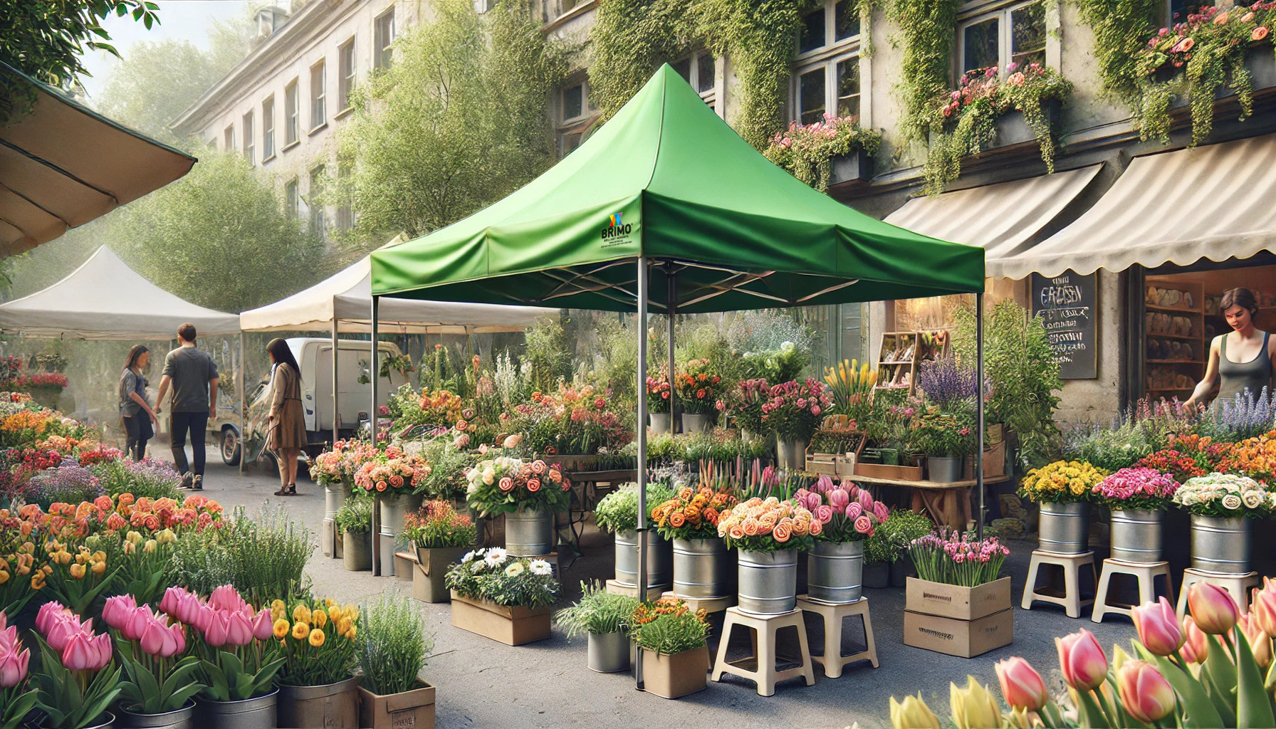 Tente pour vendre des fleurs